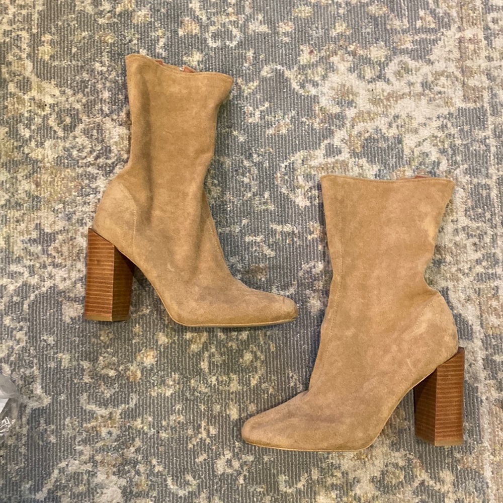 Jeffery Campbell Brown suede high heel booties